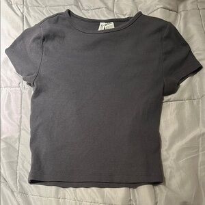 H&M Divided Gray Ribbed Top